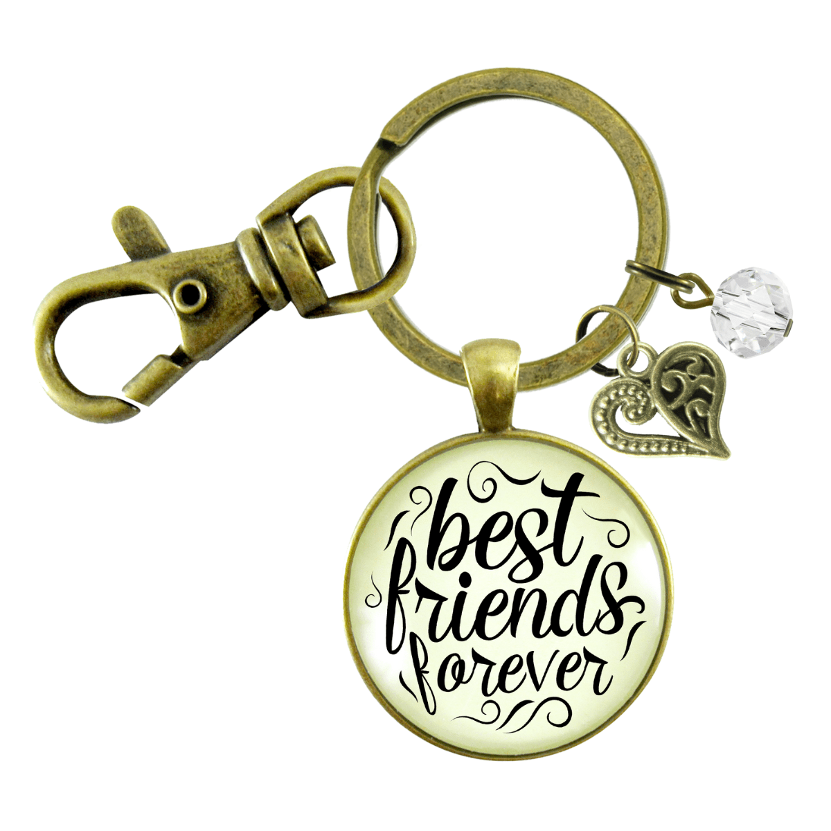 BFF Heart Keychain Best Friends Forever Always Womens Gift Jewelry - Gutsy Goodness