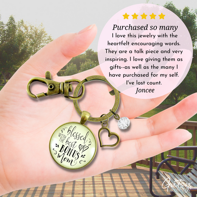 Best Bonus Mom Keychain Thank You Mother Womens Jewelry Gift - Gutsy Goodness Handmade Jewelry;Best Bonus Mom Keychain Thank You Mother Womens Jewelry Gift - Gutsy Goodness Handmade Jewelry Gifts