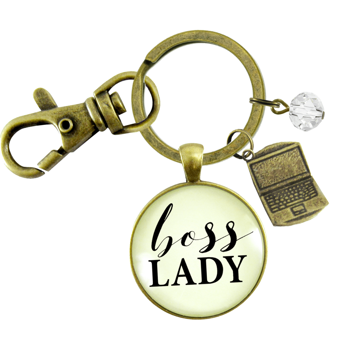 Boss Lady Keychain Empowered Word Working Women Gift Charm - Gutsy Goodness