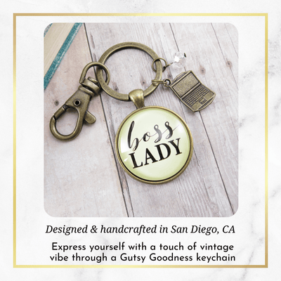 Boss Lady Keychain Empowered Word Working Women Gift Charm - Gutsy Goodness