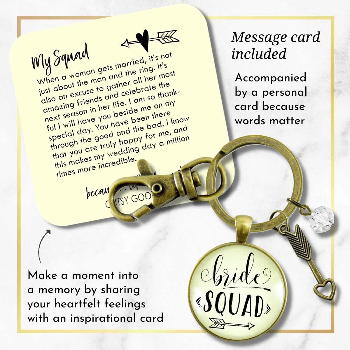 Bride Squad Keychain Bridesmaid Wedding Womens Jewelry Gift Bachelorette Party Arrow - Gutsy Goodness Handmade Jewelry;Bride Squad Keychain Bridesmaid Wedding Womens Jewelry Gift Bachelorette Party Arrow - Gutsy Goodness Handmade Jewelry Gifts