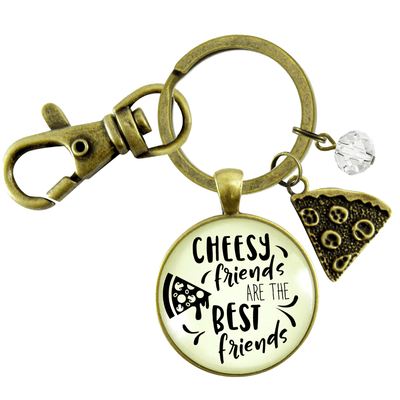 Pizza Friendship Keychain Cheesy Friends Are The Best Friends Jewelry Women Charm - Gutsy Goodness Handmade Jewelry;Pizza Friendship Keychain Cheesy Friends Are The Best Friends Jewelry Women Charm - Gutsy Goodness Handmade Jewelry Gifts