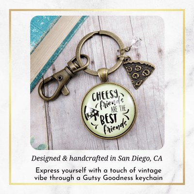 Pizza Friendship Keychain Cheesy Friends Are The Best Friends Jewelry Women Charm - Gutsy Goodness Handmade Jewelry;Pizza Friendship Keychain Cheesy Friends Are The Best Friends Jewelry Women Charm - Gutsy Goodness Handmade Jewelry Gifts