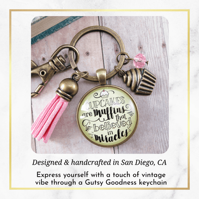 Cupcake Keychain Muffins Believed Miracles Baker Life Cake Jewelry - Gutsy Goodness