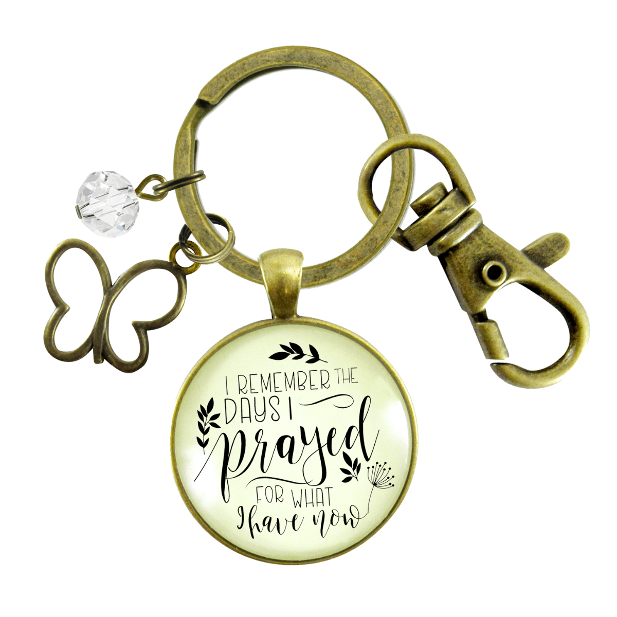 Grateful Keychain I Remember The Days I Prayed Blessed Thankful Jewelry For Women Butterfly - Gutsy Goodness