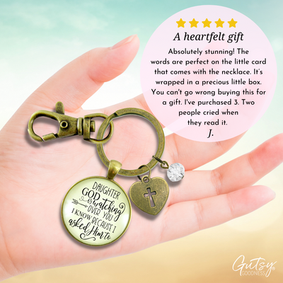 To Daughter Keychain He is Watching Over You Love From Mom Jewelry Gift - Gutsy Goodness Handmade Jewelry;To Daughter Keychain He Is Watching Over You Love From Mom Jewelry Gift - Gutsy Goodness Handmade Jewelry Gifts