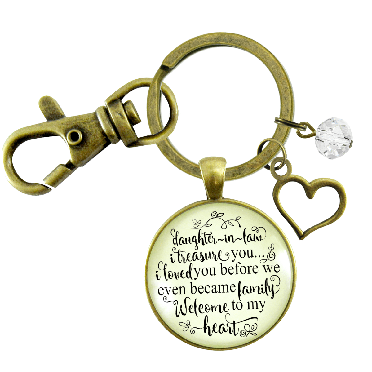 Daughter In Law Keychain I Treasure You Love Family Welcome Meaningful Jewelry - Gutsy Goodness Handmade Jewelry;Daughter In Law Keychain I Treasure You Love Family Welcome Meaningful Jewelry - Gutsy Goodness Handmade Jewelry Gifts