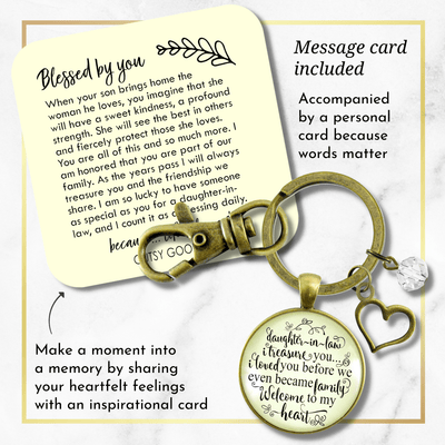 Daughter In Law Keychain I Treasure You Love Family Welcome Meaningful Jewelry - Gutsy Goodness Handmade Jewelry;Daughter In Law Keychain I Treasure You Love Family Welcome Meaningful Jewelry - Gutsy Goodness Handmade Jewelry Gifts