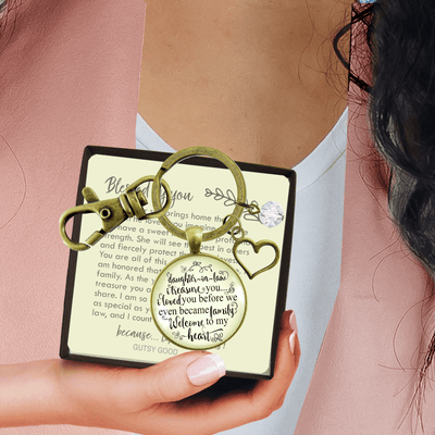 Daughter In Law Keychain I Treasure You Love Family Welcome Meaningful Jewelry - Gutsy Goodness Handmade Jewelry;Daughter In Law Keychain I Treasure You Love Family Welcome Meaningful Jewelry - Gutsy Goodness Handmade Jewelry Gifts