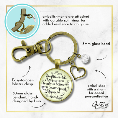 Daughter In Law Keychain I Treasure You Love Family Welcome Meaningful Jewelry - Gutsy Goodness Handmade Jewelry;Daughter In Law Keychain I Treasure You Love Family Welcome Meaningful Jewelry - Gutsy Goodness Handmade Jewelry Gifts