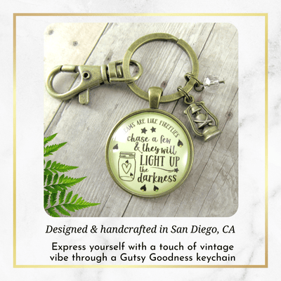 Firefly Keychain Dreams Like Fireflies Southern Rustic Country Womens Jewelry Lantern - Gutsy Goodness