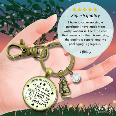 Firefly Keychain Dreams Like Fireflies Southern Rustic Country Womens Jewelry Lantern - Gutsy Goodness