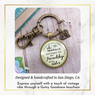Sister-In-Law Keychain I Dream of New Sister Wedding Day Gift From Bride Jewelry Gift - Gutsy Goodness Handmade Jewelry;Sister-In-Law Keychain I Dream Of New Sister Wedding Day Gift From Bride Jewelry Gift - Gutsy Goodness Handmade Jewelry Gifts
