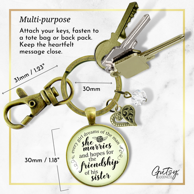 Sister-In-Law Keychain I Dream of New Sister Wedding Day Gift From Bride Jewelry Gift - Gutsy Goodness Handmade Jewelry;Sister-In-Law Keychain I Dream Of New Sister Wedding Day Gift From Bride Jewelry Gift - Gutsy Goodness Handmade Jewelry Gifts
