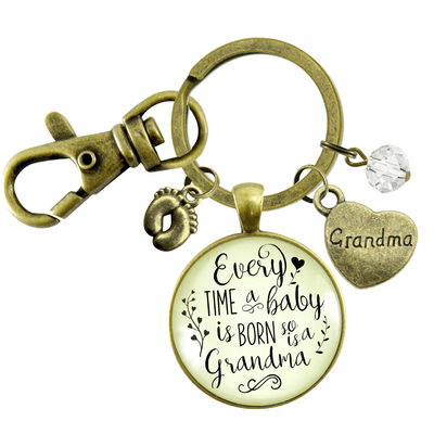 Pregnancy Announcement Grandmother Keychain Every Time Baby Born So Grandma Reveal Grandchild Gift - Gutsy Goodness Handmade Jewelry;Pregnancy Announcement Grandmother Keychain Every Time Baby Born So Grandma Reveal Grandchild Gift - Gutsy Goodness Handmade Jewelry Gifts