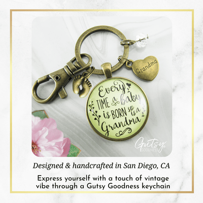 Pregnancy Announcement Grandmother Keychain Every Time Baby Born So Grandma Reveal Grandchild Gift - Gutsy Goodness Handmade Jewelry;Pregnancy Announcement Grandmother Keychain Every Time Baby Born So Grandma Reveal Grandchild Gift - Gutsy Goodness Handmade Jewelry Gifts