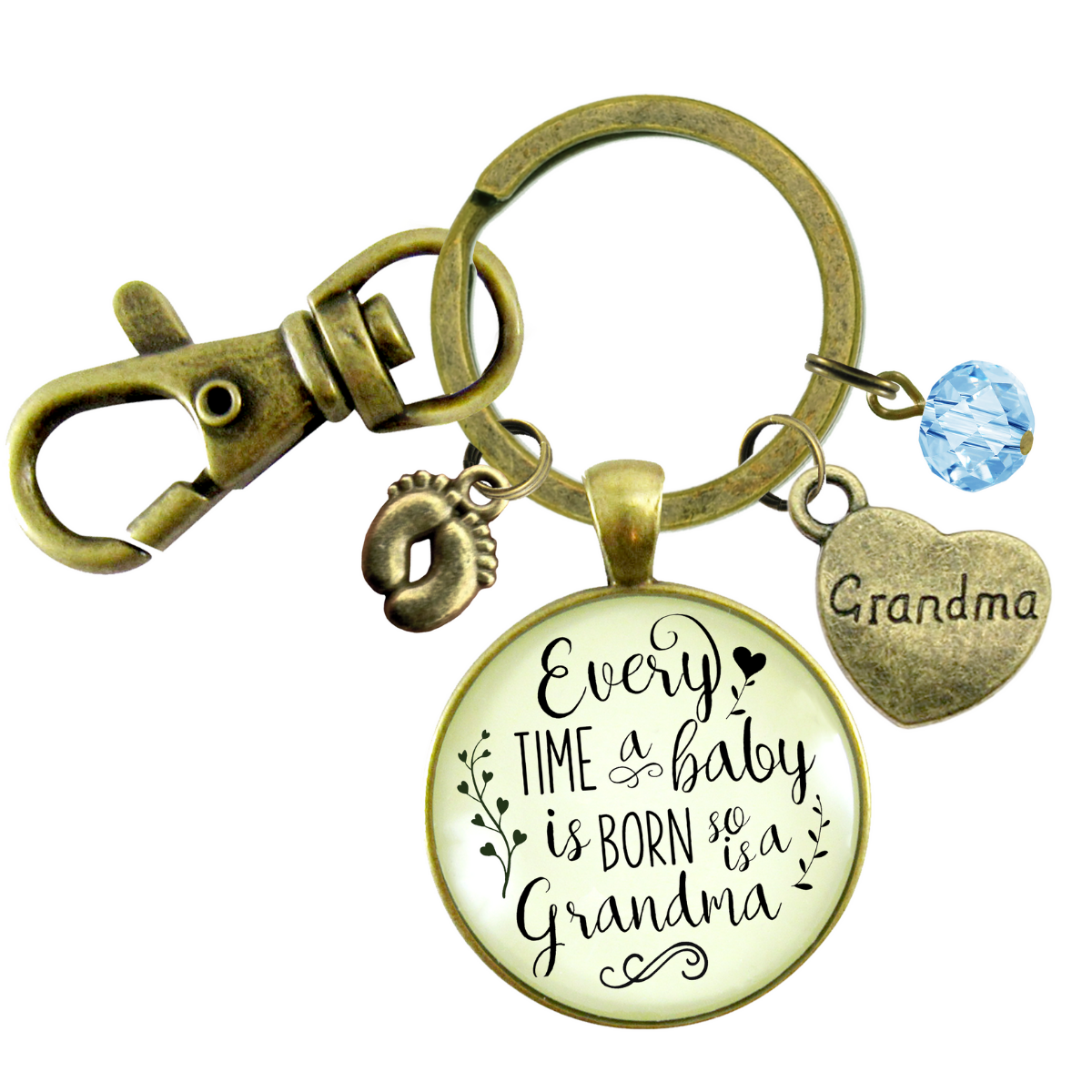 Baby Gender Reveal Keychain Every Time Born So Is Grandma Pregnancy Boy Announcement Gift Blue - Gutsy Goodness;Baby Gender Reveal Keychain Every Time Born So Is Grandma Pregnancy Boy Announcement Gift Blue - Gutsy Goodness Handmade Jewelry Gifts;Baby Gender Reveal Keychain Every Time Born So Is Grandma Pregnancy Boy Announcement Gift Blue