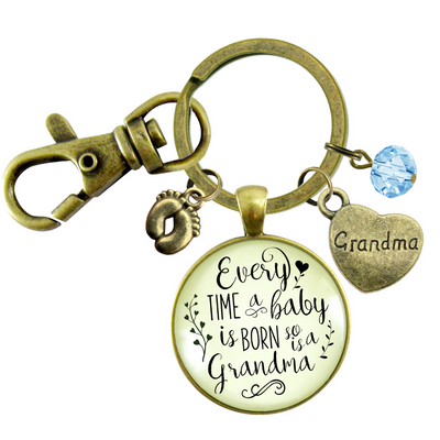 Baby Gender Reveal Keychain Every Time Born So Is Grandma Pregnancy Boy Announcement Gift Blue - Gutsy Goodness;Baby Gender Reveal Keychain Every Time Born So Is Grandma Pregnancy Boy Announcement Gift Blue - Gutsy Goodness Handmade Jewelry Gifts;Baby Gender Reveal Keychain Every Time Born So Is Grandma Pregnancy Boy Announcement Gift Blue