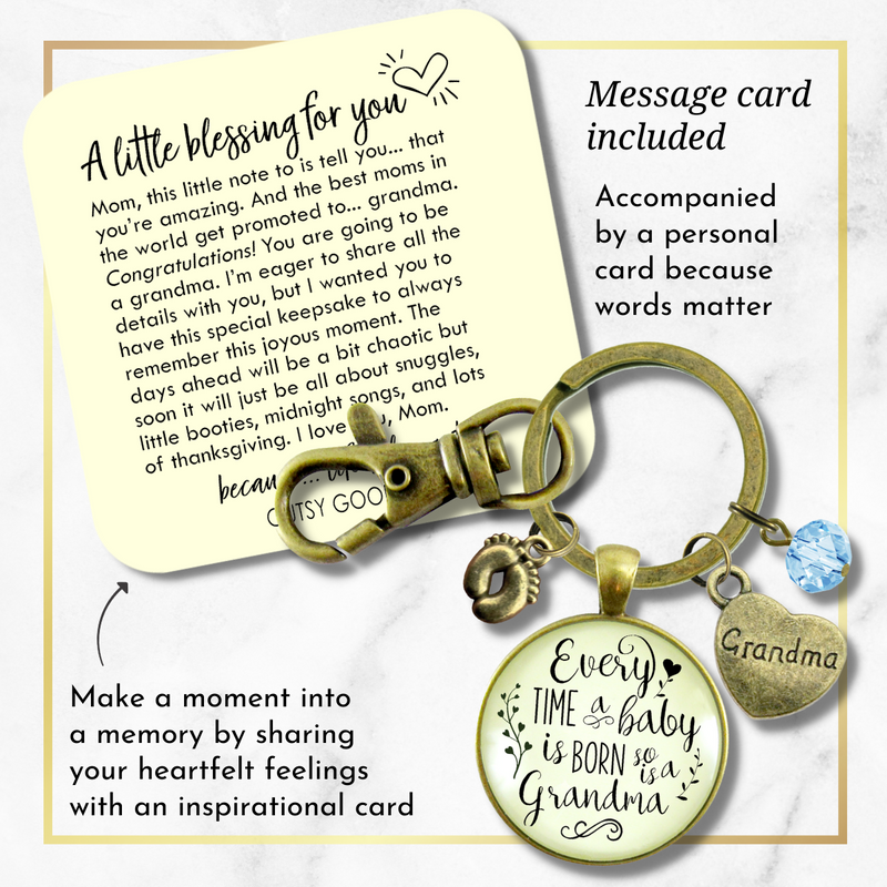 Baby Gender Reveal Keychain Every Time Born So Is Grandma Pregnancy Boy Announcement Gift Blue - Gutsy Goodness;Baby Gender Reveal Keychain Every Time Born So Is Grandma Pregnancy Boy Announcement Gift Blue - Gutsy Goodness Handmade Jewelry Gifts;Baby Gender Reveal Keychain Every Time Born So Is Grandma Pregnancy Boy Announcement Gift Blue