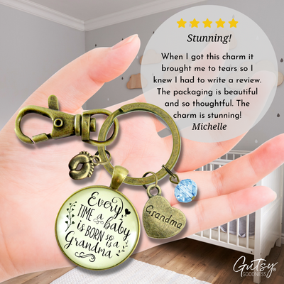 Baby Gender Reveal Keychain Every Time Born So Is Grandma Pregnancy Boy Announcement Gift Blue - Gutsy Goodness;Baby Gender Reveal Keychain Every Time Born So Is Grandma Pregnancy Boy Announcement Gift Blue - Gutsy Goodness Handmade Jewelry Gifts;Baby Gender Reveal Keychain Every Time Born So Is Grandma Pregnancy Boy Announcement Gift Blue