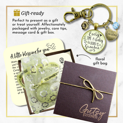 Baby Gender Reveal Keychain Every Time Born So Is Grandma Pregnancy Boy Announcement Gift Blue - Gutsy Goodness;Baby Gender Reveal Keychain Every Time Born So Is Grandma Pregnancy Boy Announcement Gift Blue - Gutsy Goodness Handmade Jewelry Gifts;Baby Gender Reveal Keychain Every Time Born So Is Grandma Pregnancy Boy Announcement Gift Blue