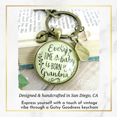 Baby Gender Reveal Keychain Every Time Born So Is Grandma Pregnancy Girl Announcement Gift Pink - Gutsy Goodness Handmade Jewelry;Baby Gender Reveal Keychain Every Time Born So Is Grandma Pregnancy Girl Announcement Gift Pink - Gutsy Goodness Handmade Jewelry Gifts