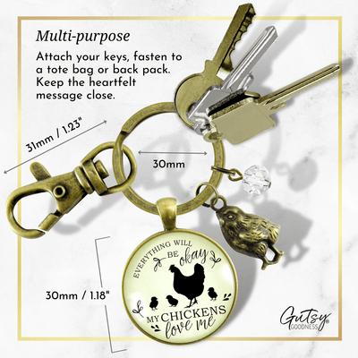 Chicken Keychain All is Okay My Chickens Love Me Farm Inspired Jewelry - Gutsy Goodness Handmade Jewelry;Chicken Keychain All Is Okay My Chickens Love Me Farm Inspired Jewelry - Gutsy Goodness Handmade Jewelry Gifts