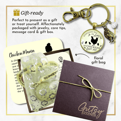 Chicken Keychain All is Okay My Chickens Love Me Farm Inspired Jewelry - Gutsy Goodness Handmade Jewelry;Chicken Keychain All Is Okay My Chickens Love Me Farm Inspired Jewelry - Gutsy Goodness Handmade Jewelry Gifts
