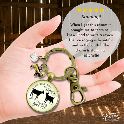 Goats Keychain All is Okay My Goats Love Me Farm Inspired Jewelry - Gutsy Goodness Handmade Jewelry;Goats Keychain All Is Okay My Goats Love Me Farm Inspired Jewelry - Gutsy Goodness Handmade Jewelry Gifts