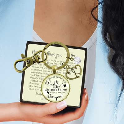 Family Is Connected Heart To Heart Keychain Together Forever Love Reunion Jewelry - Gutsy Goodness