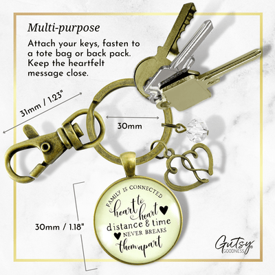 Family Is Connected Heart To Heart Keychain Together Forever Love Reunion Jewelry - Gutsy Goodness