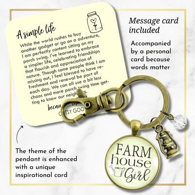 Farmhouse Keychain Southern Charm Jewelry Oil Lamp Charm - Gutsy Goodness