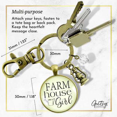 Farmhouse Keychain Southern Charm Jewelry Oil Lamp Charm - Gutsy Goodness