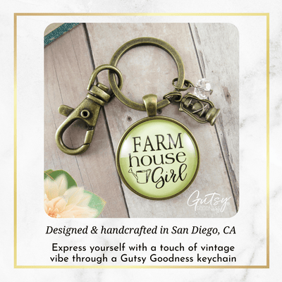 Farmhouse Keychain Southern Charm Jewelry Oil Lamp Charm - Gutsy Goodness