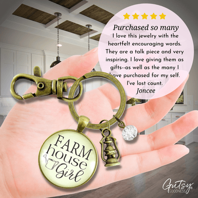 Farmhouse Keychain Southern Charm Jewelry Oil Lamp Charm - Gutsy Goodness