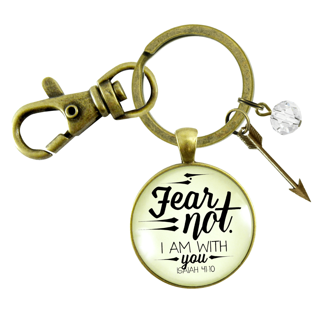 Fear Not I Am With You Keychain Boho Bravery Pendant Jewelry Arrow Charm - Gutsy Goodness