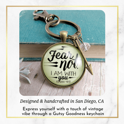 Fear Not I Am With You Keychain Boho Bravery Pendant Jewelry Arrow Charm - Gutsy Goodness