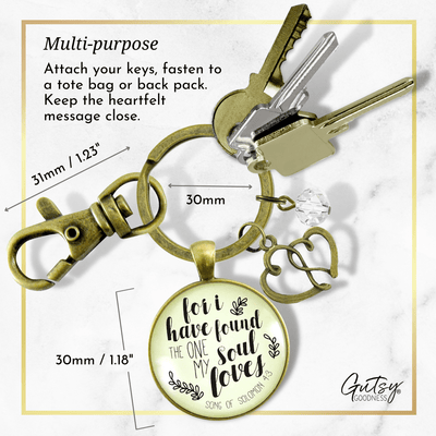 Love My Wife Keychain For I Have Found The One My Soul Loves Romantic Quote Jewelry Gift Heart - Gutsy Goodness
