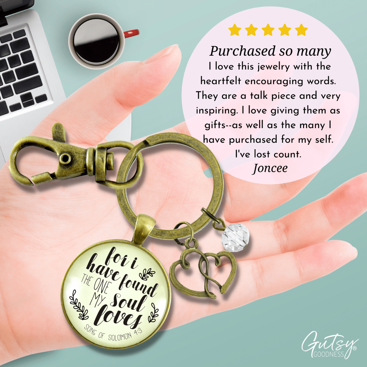 Love My Wife Keychain For I Have Found The One My Soul Loves Romantic Quote Jewelry Gift Heart - Gutsy Goodness