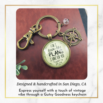 Graduation Keychain For I Know the Plans Jeremiah 29 11 Womens Charm  Keychain - Women - Gutsy Goodness Handmade Jewelry