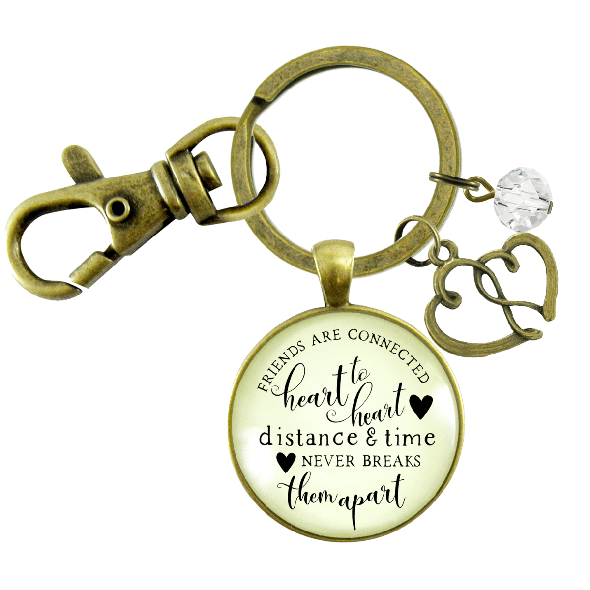 Friendship Keychain Friends Connected Long Distance Jewelry Open - Gutsy Goodness