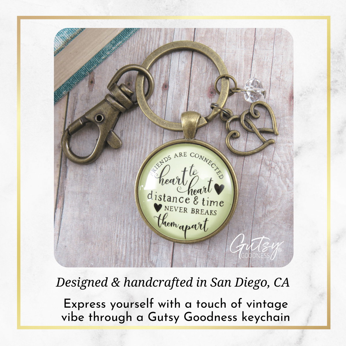 Friendship Keychain Friends Connected Long Distance Jewelry Open - Gutsy Goodness