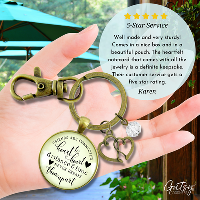 Friendship Keychain Friends Connected Long Distance Jewelry Open - Gutsy Goodness