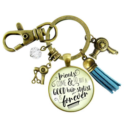 Hair Stylist Keychain Friends Come Go Hair Stylist Forever Beautician Glam Quote Jewelry Tassel - Gutsy Goodness Handmade Jewelry;Hair Stylist Keychain Friends Come Go Hair Stylist Forever Beautician Glam Quote Jewelry Tassel - Gutsy Goodness Handmade Jewelry Gifts