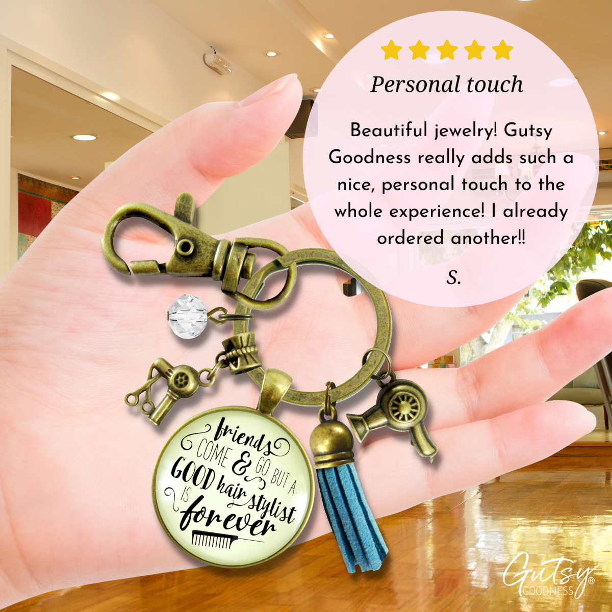 Hair Stylist Keychain Friends Come Go Hair Stylist Forever Beautician Glam Quote Jewelry Tassel - Gutsy Goodness Handmade Jewelry;Hair Stylist Keychain Friends Come Go Hair Stylist Forever Beautician Glam Quote Jewelry Tassel - Gutsy Goodness Handmade Jewelry Gifts