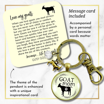 Goat Mom Keychain Baby Farm Animal Jewelry for Mama Charm Gift  Keychain - Women - Gutsy Goodness Handmade Jewelry