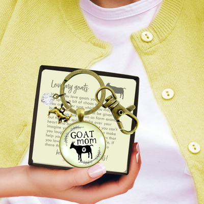 Goat Mom Keychain Baby Farm Animal Jewelry for Mama Charm Gift  Keychain - Women - Gutsy Goodness Handmade Jewelry