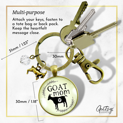 Goat Mom Keychain Baby Farm Animal Jewelry for Mama Charm Gift  Keychain - Women - Gutsy Goodness Handmade Jewelry