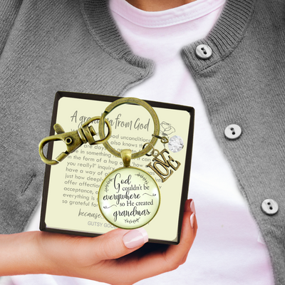 Blessed Grandma Keychain God Couldn't Be Everywhere Christian Family Jewelry Gift - Gutsy Goodness Handmade Jewelry;Blessed Grandma Keychain God Couldn't Be Everywhere Christian Family Jewelry Gift - Gutsy Goodness Handmade Jewelry Gifts