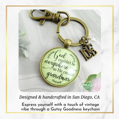 Blessed Grandma Keychain God Couldn't Be Everywhere Christian Family Jewelry Gift - Gutsy Goodness Handmade Jewelry;Blessed Grandma Keychain God Couldn't Be Everywhere Christian Family Jewelry Gift - Gutsy Goodness Handmade Jewelry Gifts